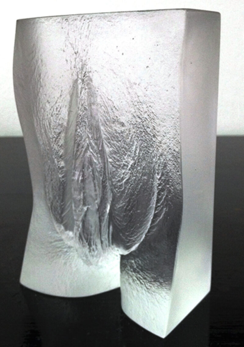 lead crystal glass vulva cast